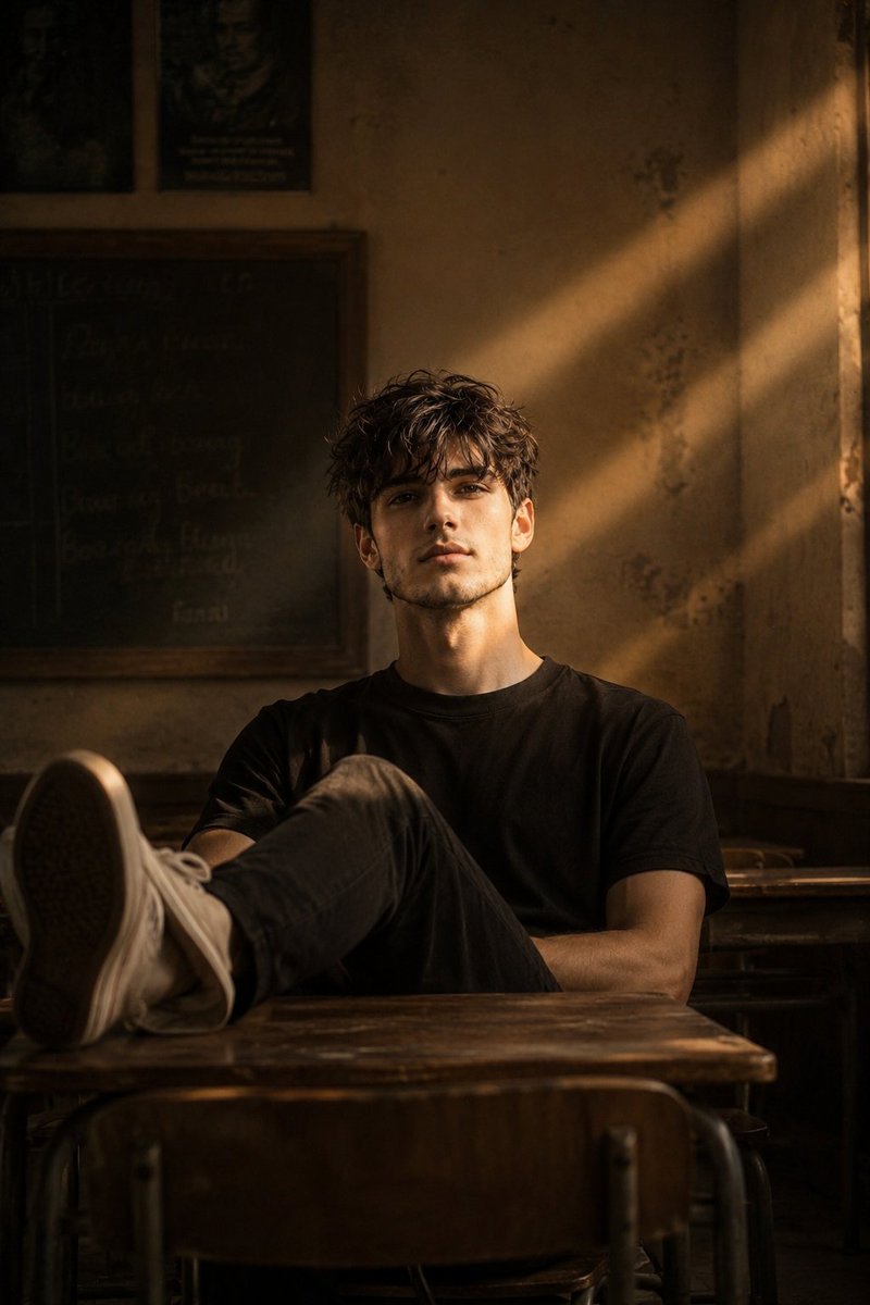 Cinematic Retro Classroom Portrait — Sora 2 Prompt
