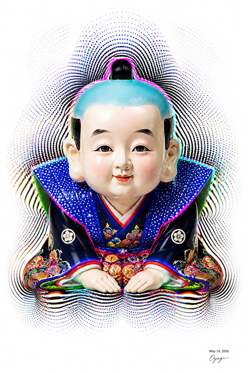 Censored Maneki-Neko Halftone Art Print — Sora 2 Prompt