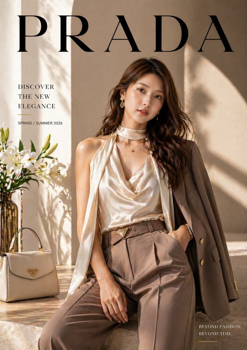 Prada-Style Luxury Fashion Ad Poster — Sora 2 Prompt