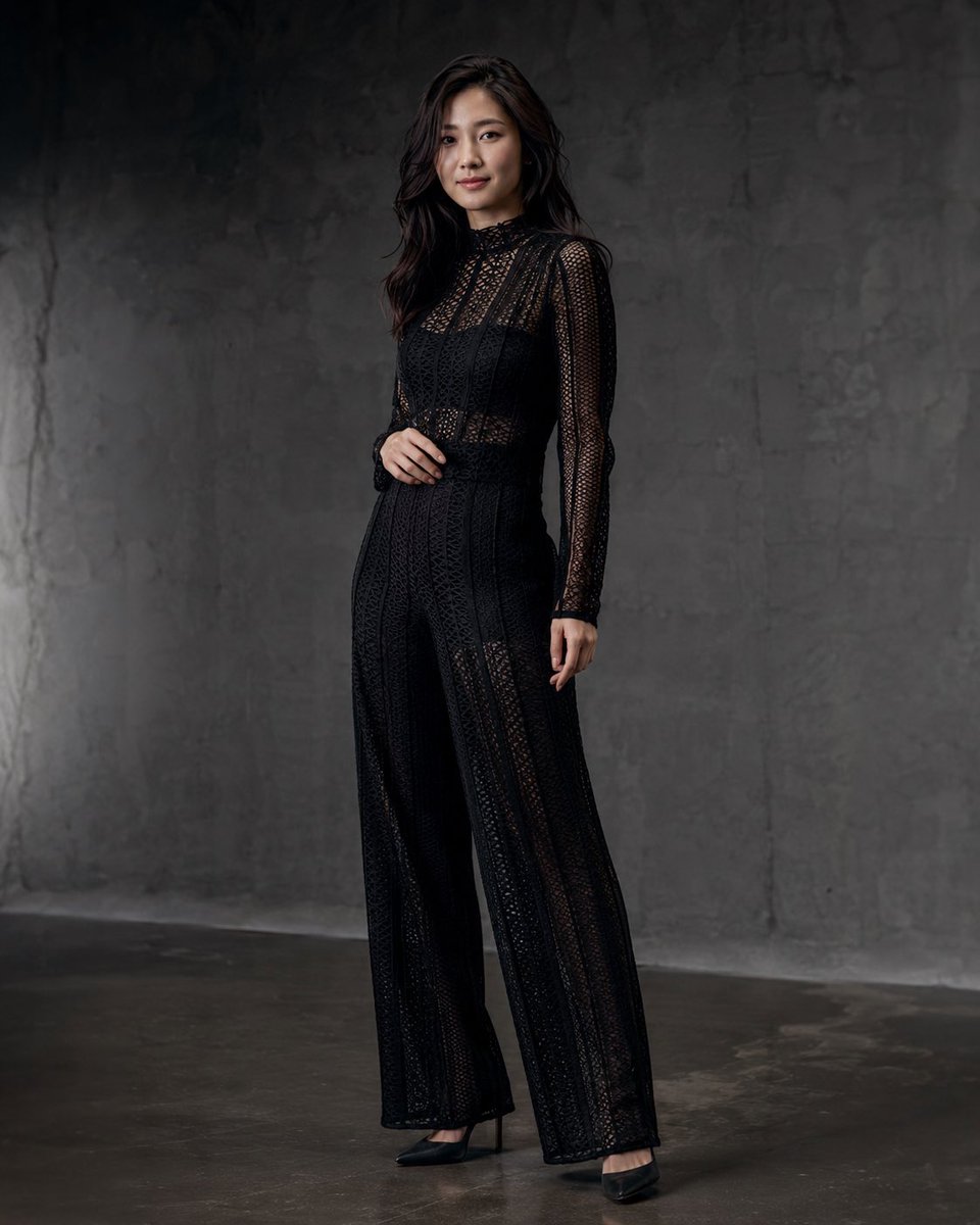 Dark Lace Fashion Portrait — Moody Studio Photography Prompt
