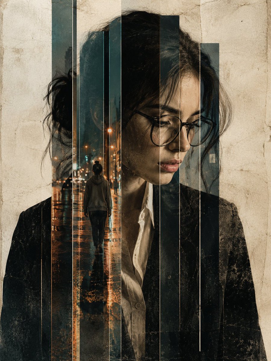 Moody Double Exposure Portrait — Rainy City Blend