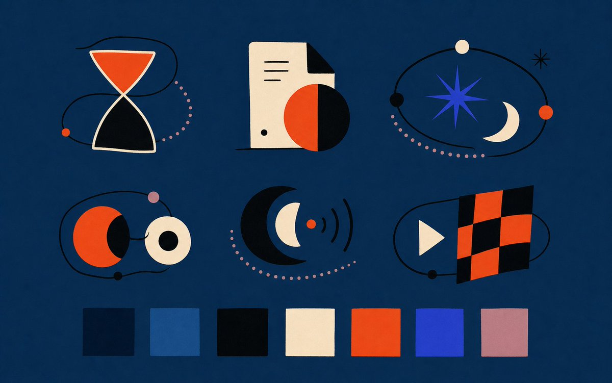 Bauhaus Abstract Vector Icons — Sora 2 Prompt