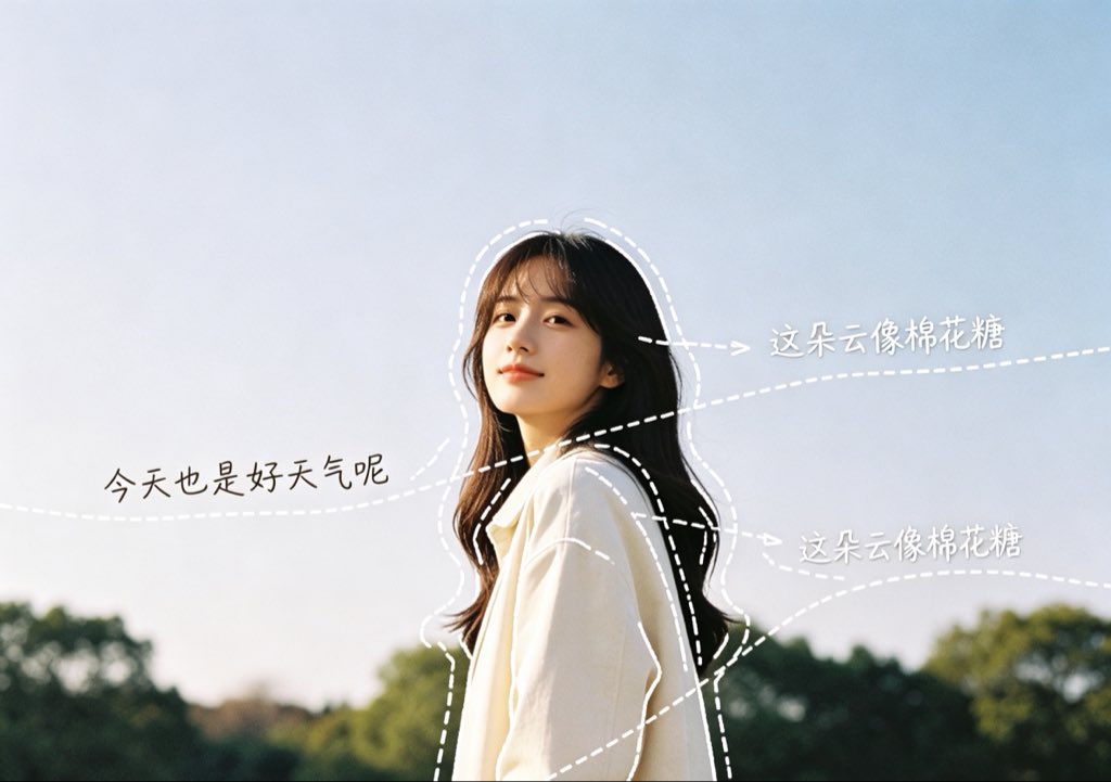 Diary-Style Hand-Drawn Portrait with Japanese Annotations — Sora 2 Prompt
