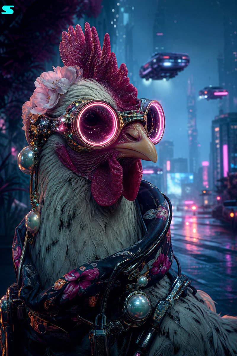 Cyberpunk Chicken Portrait — Sora 2 Prompt