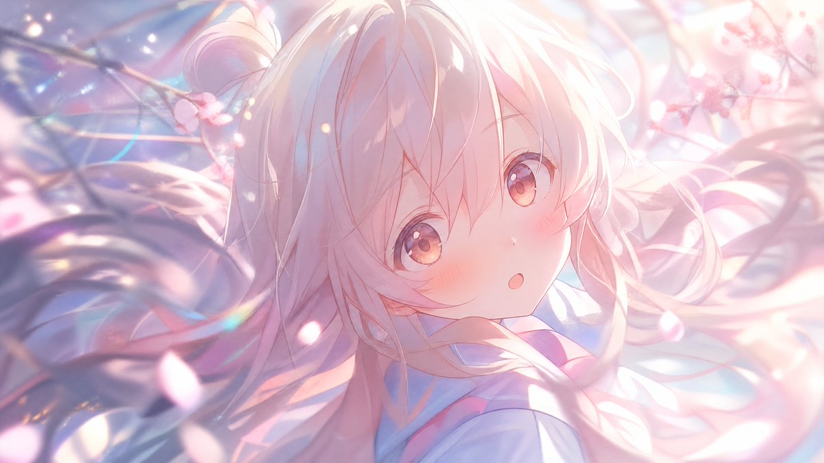 Ethereal Anime Portrait with Sakura & Soft Overlay — Sora 2 Prompt