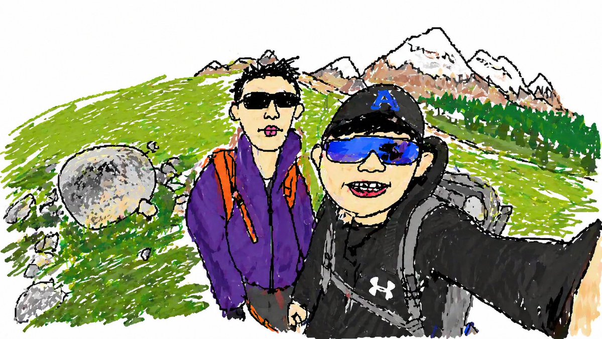 Hiking Photo to Crayon Sketch — Sora 2 Prompt