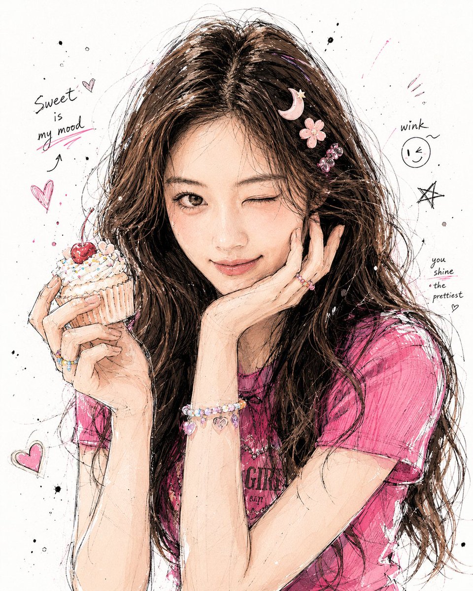 Korean Doodle Portrait — Sora 2 Prompt