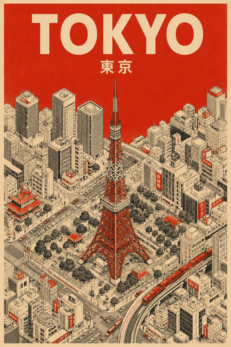 Medieval Isometric Travel Poster — Sora 2 Prompt