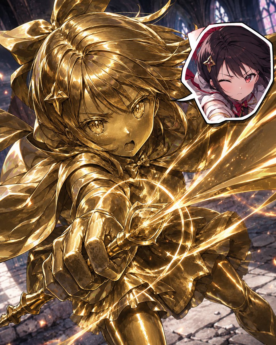 Golden Magical Girl Action Key Visual — Sora 2 Prompt