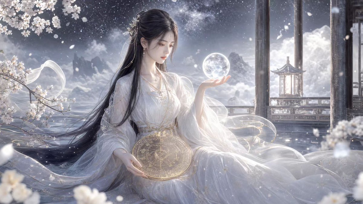 Ethereal White Fox Fortune Teller — Sora 2 Prompt