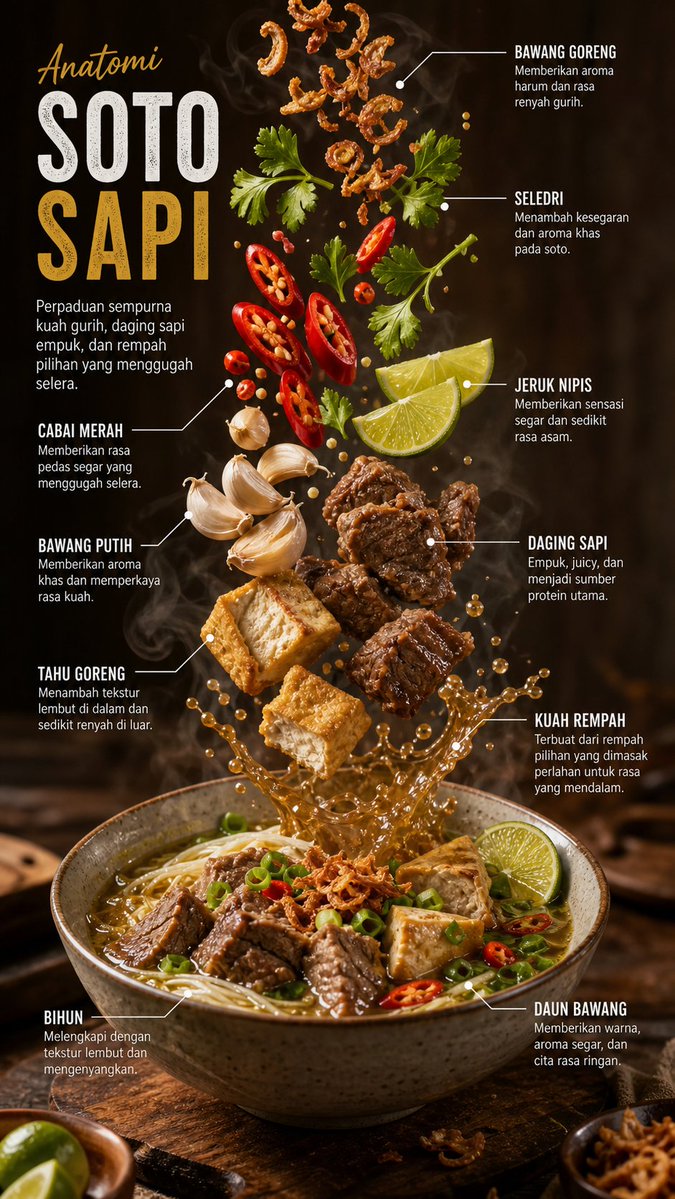 Indonesian Food Infographic — Hyper-Realistic Sora 2 Prompt