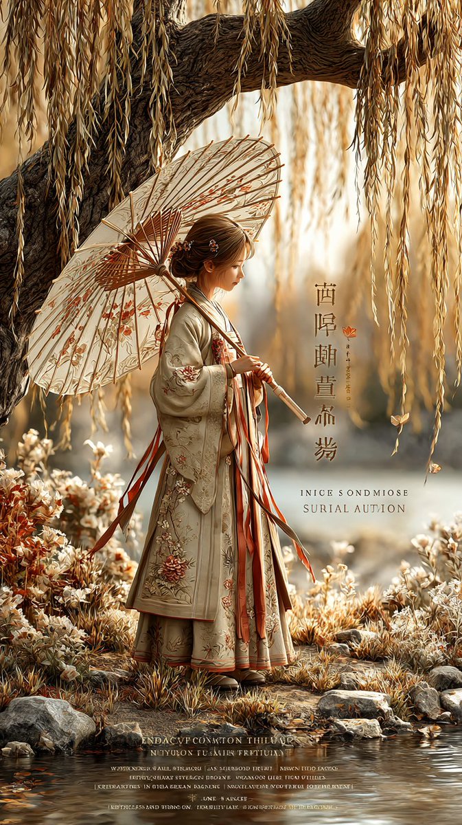 Fantasy Hanfu Autumn Poster — Cinematic East Asian Fashion