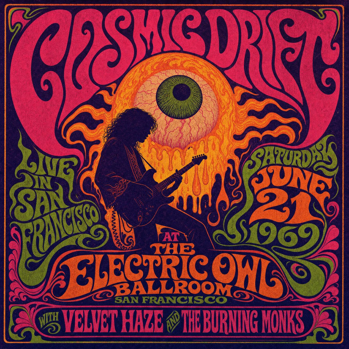 1960s Psychedelic Concert Poster — Wes Wilson Style Sora 2 Prompt