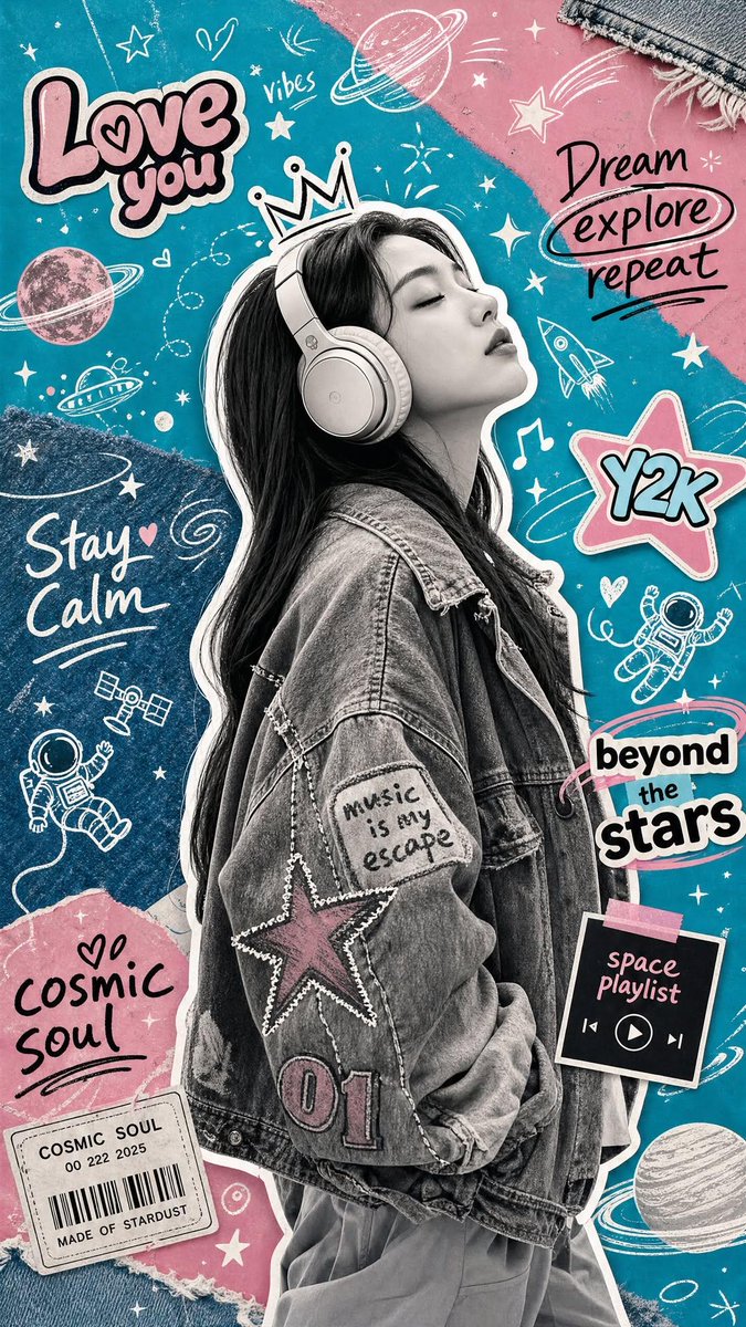Y2K Scrapbook Collage Poster — Gen-Z Doodle Art Prompt