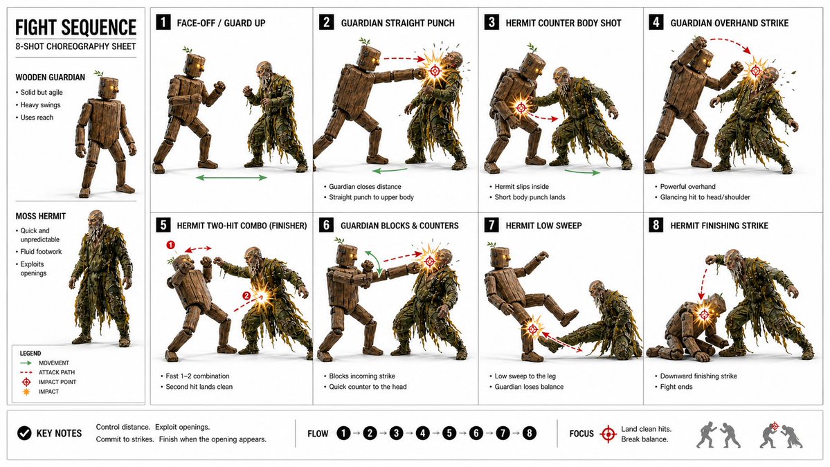 Action Storyboard — Dynamic Martial Arts Shots