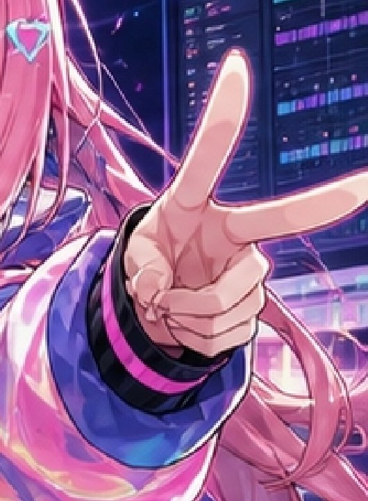 Cyberpunk Anime Virtual Idol — Sora 2 Prompt