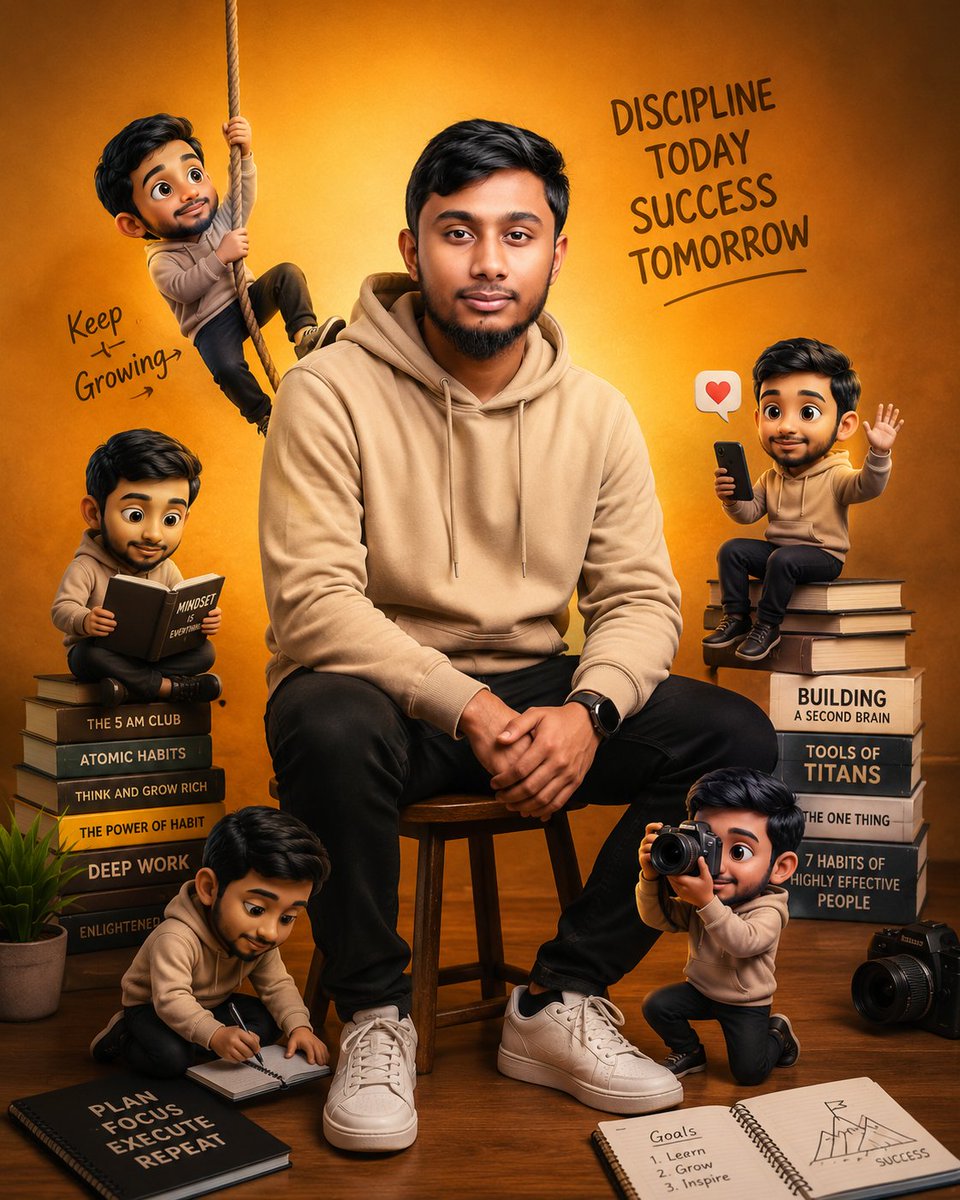 Motivational 3D Cartoon Poster with Mini Clones — Sora 2 Prompt
