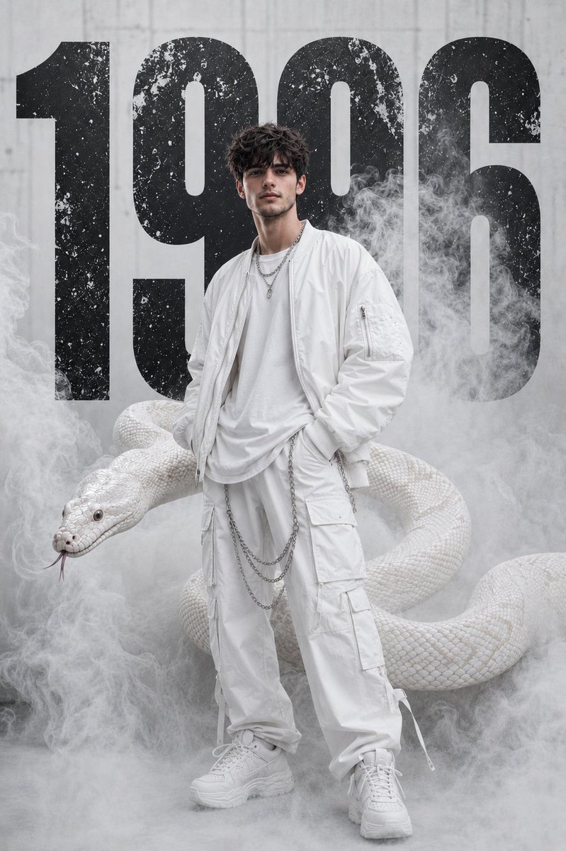 Monochrome Fashion Editorial with Albino Python — Sora 2 Prompt