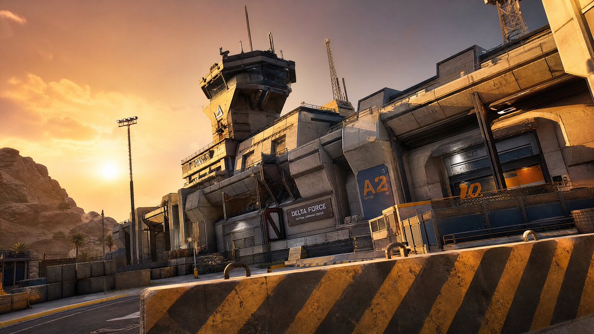 Futuristic Desert Tactical Command Base — Cinematic Realism Prompt