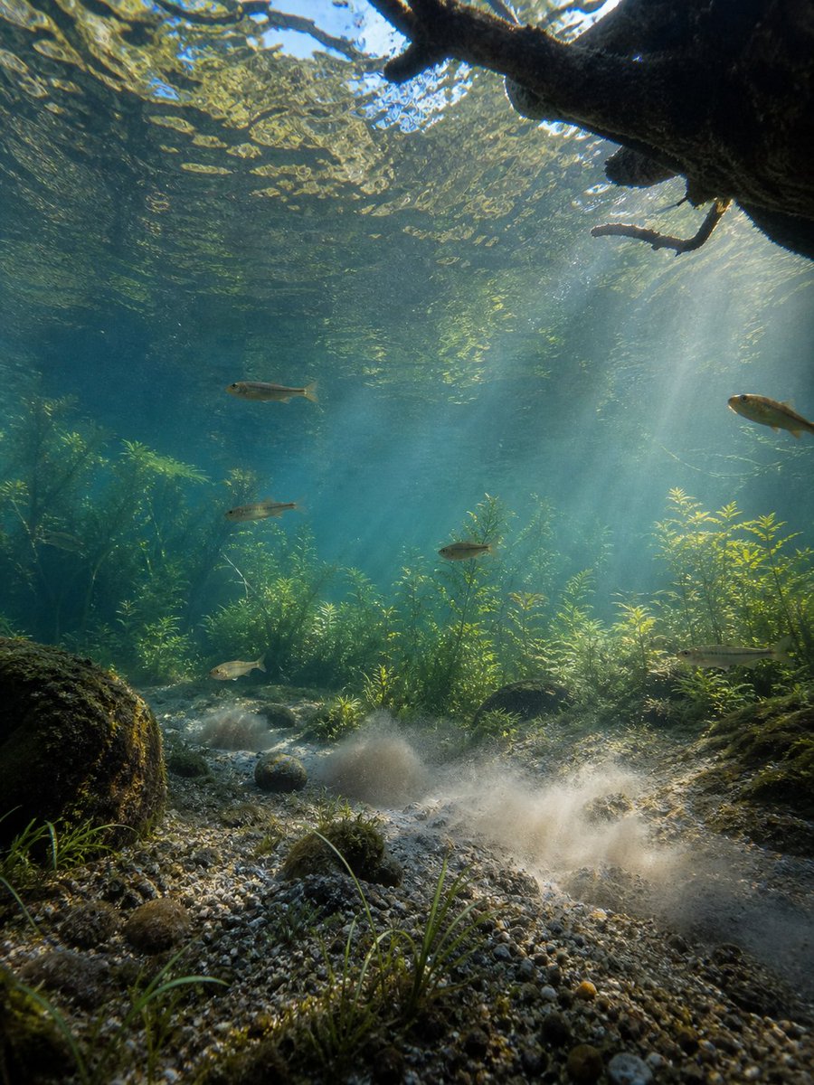 Underwater Forest Stream — Realistic Sora 2 Prompt
