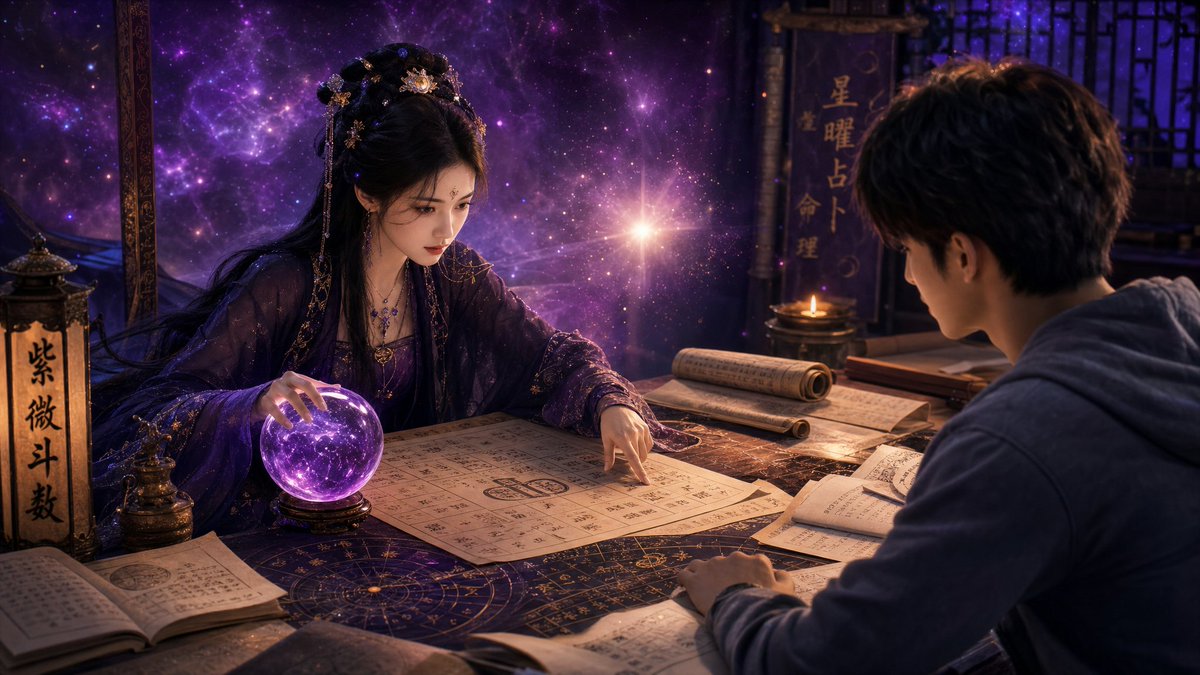 Mystical Divination Scene — Eastern Fortune Teller Prompt