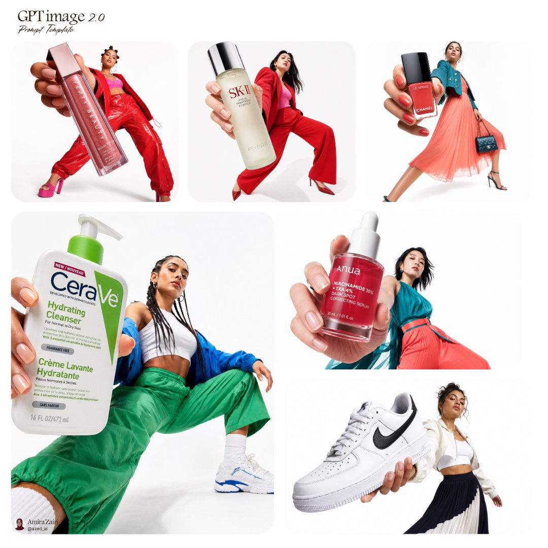 Editorial Beauty Ad Collage — Sora 2 Prompt