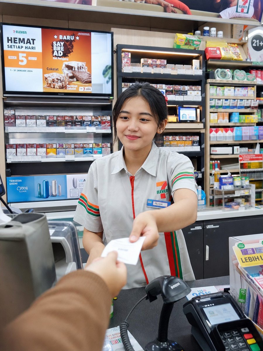Convenience Store Cashier Photo — Realistic Sora 2 Prompt