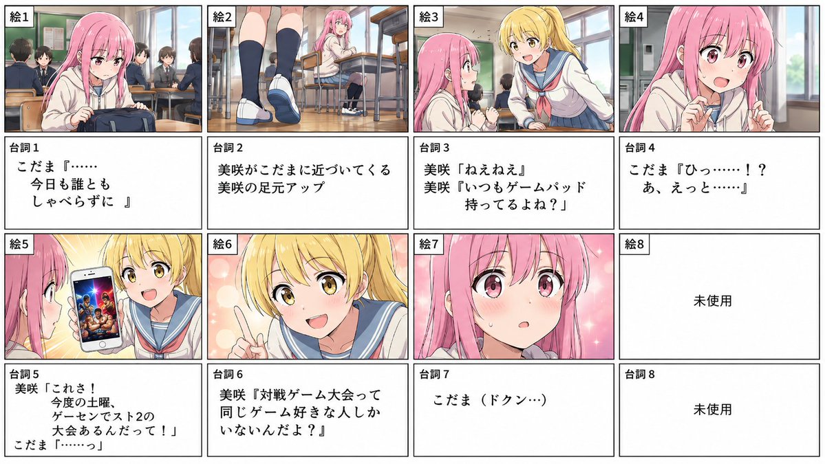 Anime School Storyboard Grid — Sora 2 Prompt
