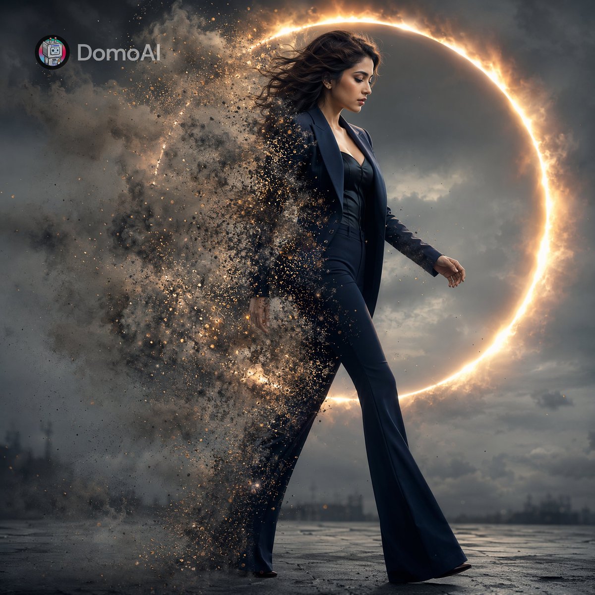 Cinematic Fashion Disintegration — Sora 2 Prompt