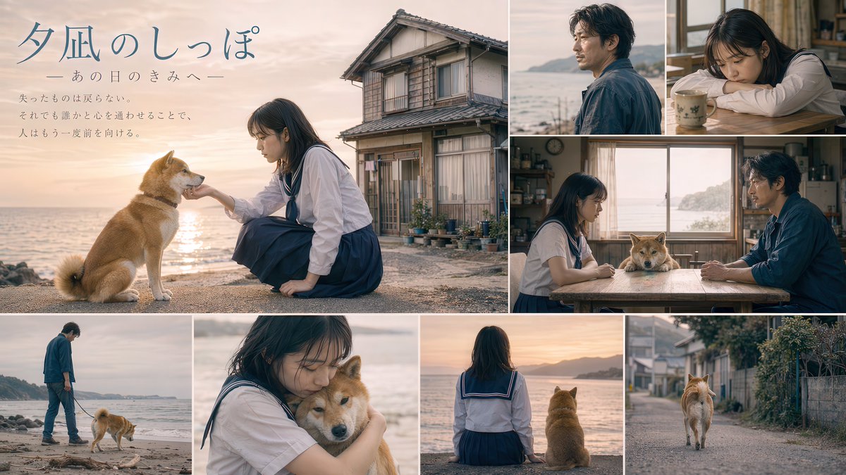 Japanese Movie Poster Collage — 8-Panel Cinematic Teaser Prompt