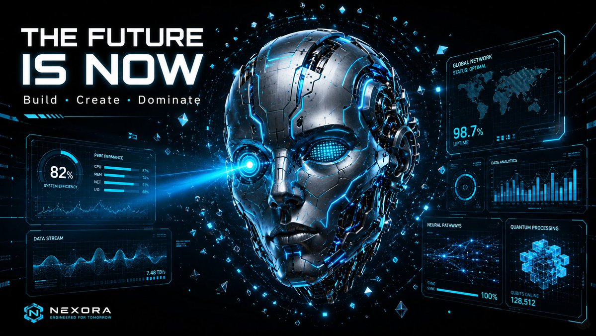 Futuristic 3D Robot Head — Sci-Fi Tech Poster Prompt