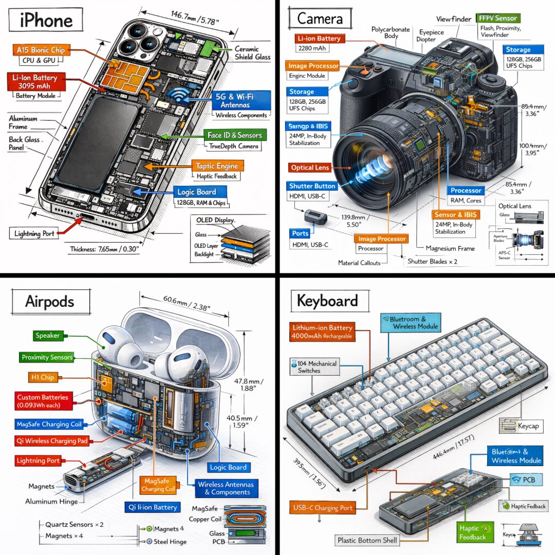 Isometric Technical Exploded Diagram — 3D Infographic Prompt