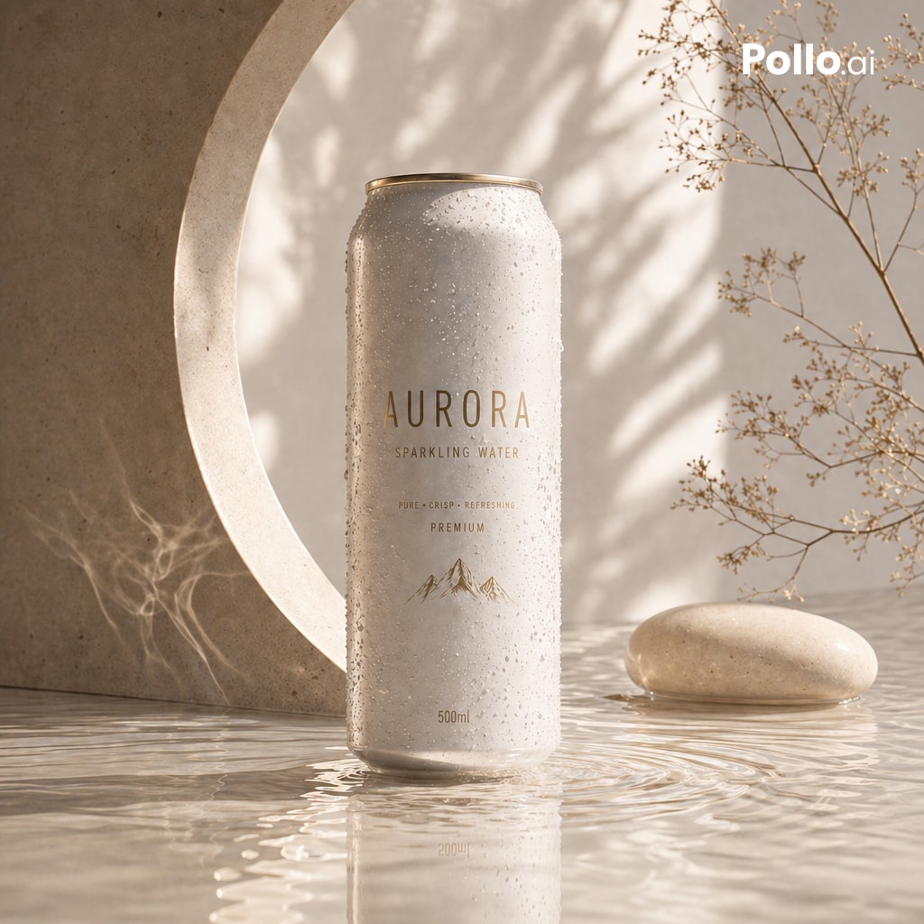 Luxury Sparkling Water Can — Photorealistic Ad Prompt