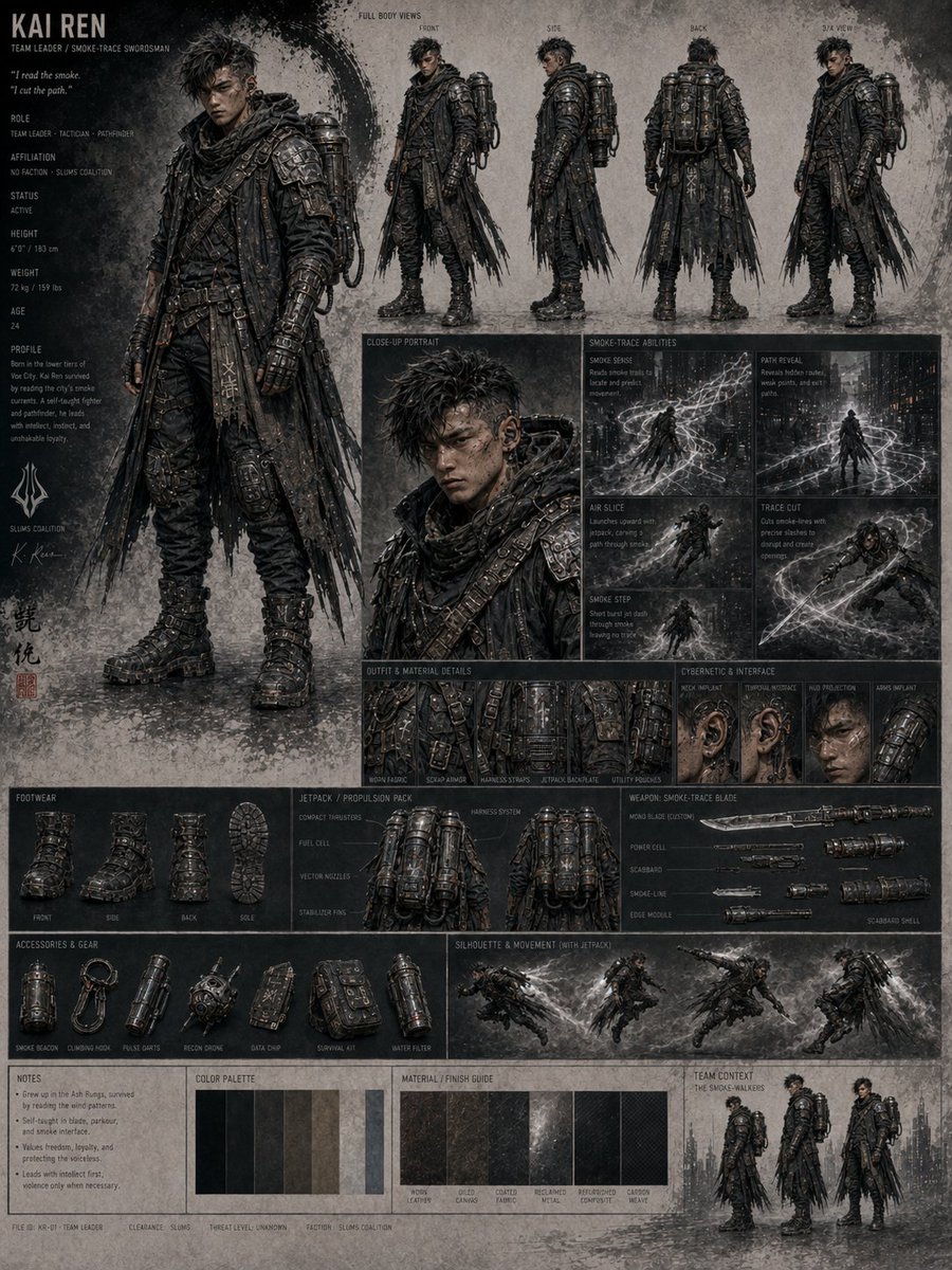 Kai Ren Post-Apocalyptic Smokeblade Captain — Character Sheet