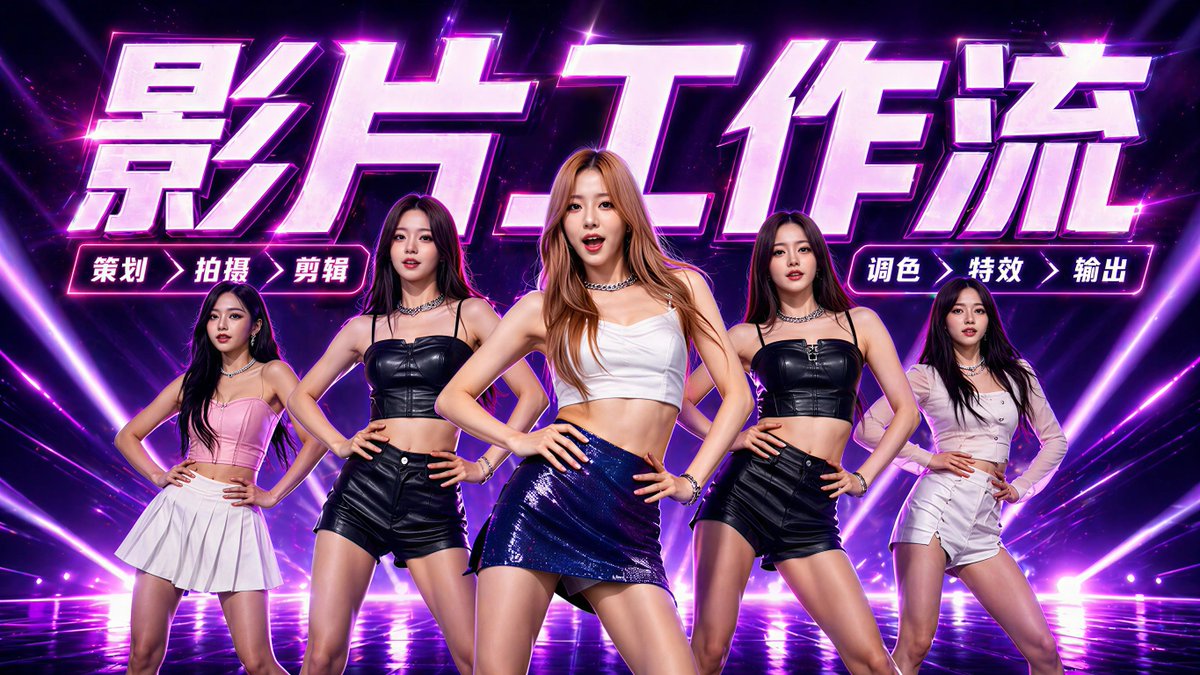 Neon K-Pop Dance Poster — AI Video Workflow Prompts
