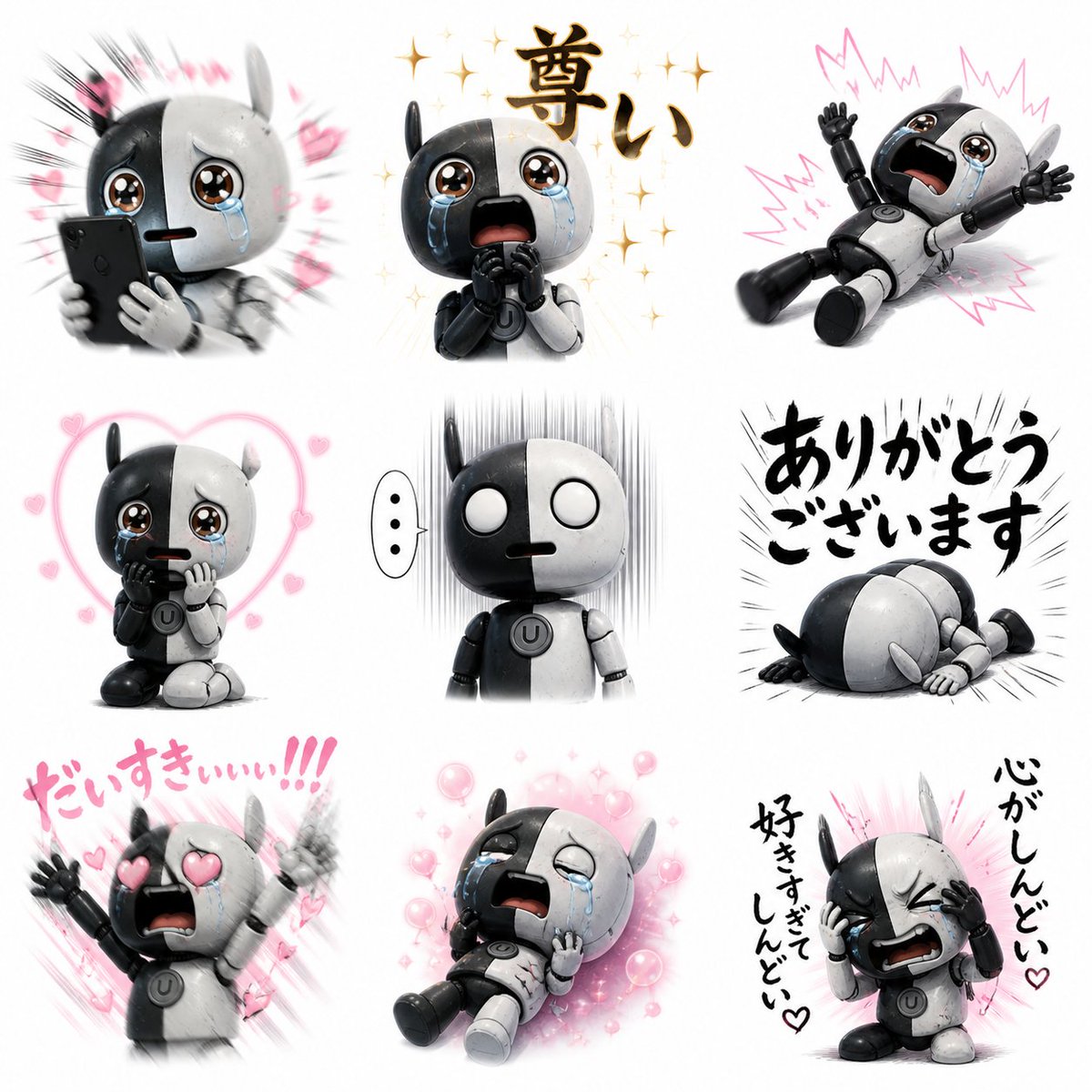 Fan Reaction Sticker Set — 9 Emotional Stamps