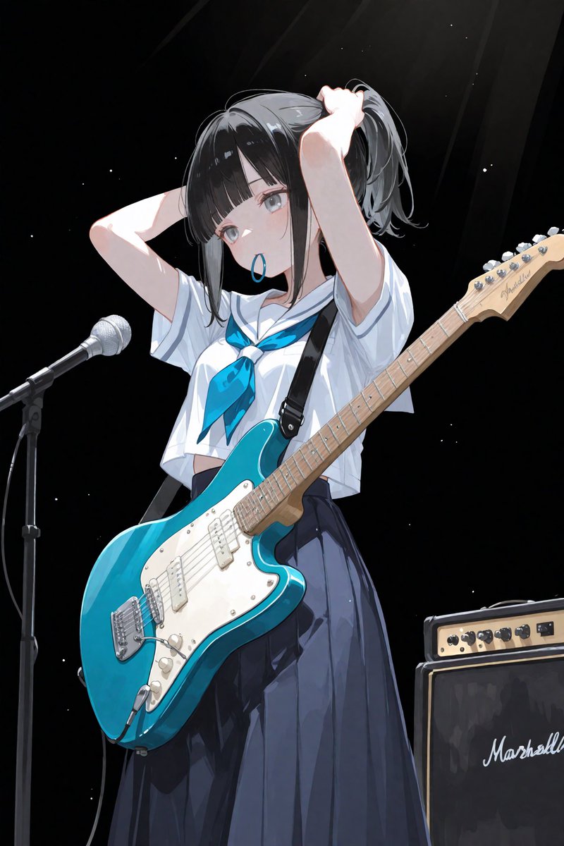 Anime High School Guitarist on Stage — Sora 2 Prompt