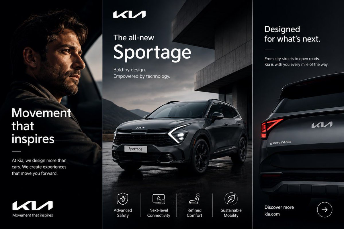 Luxury SUV Triptych Ad — Dark Cinematic Prompt