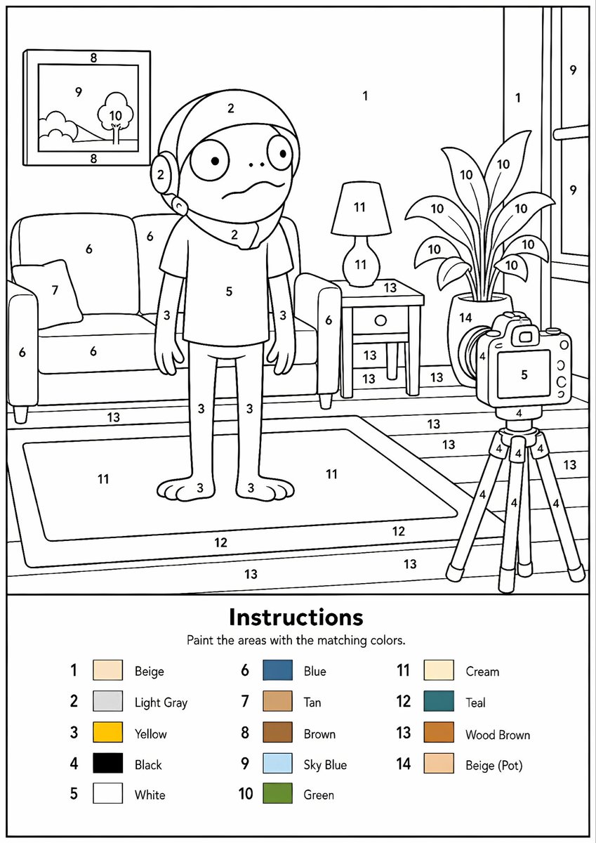 Printable Digital Paint-by-Number Generator — Sora 2 Prompt