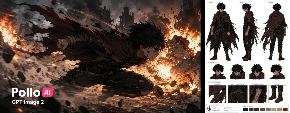 Dynamic 2D Anime Action Sprint — Epic Battle Frame Prompt