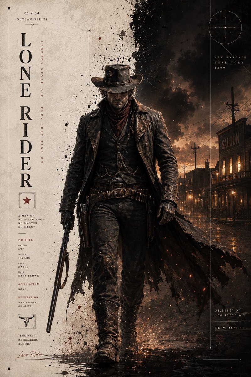 Dark Western Outlaw Poster — Cinematic Sora 2 Prompt