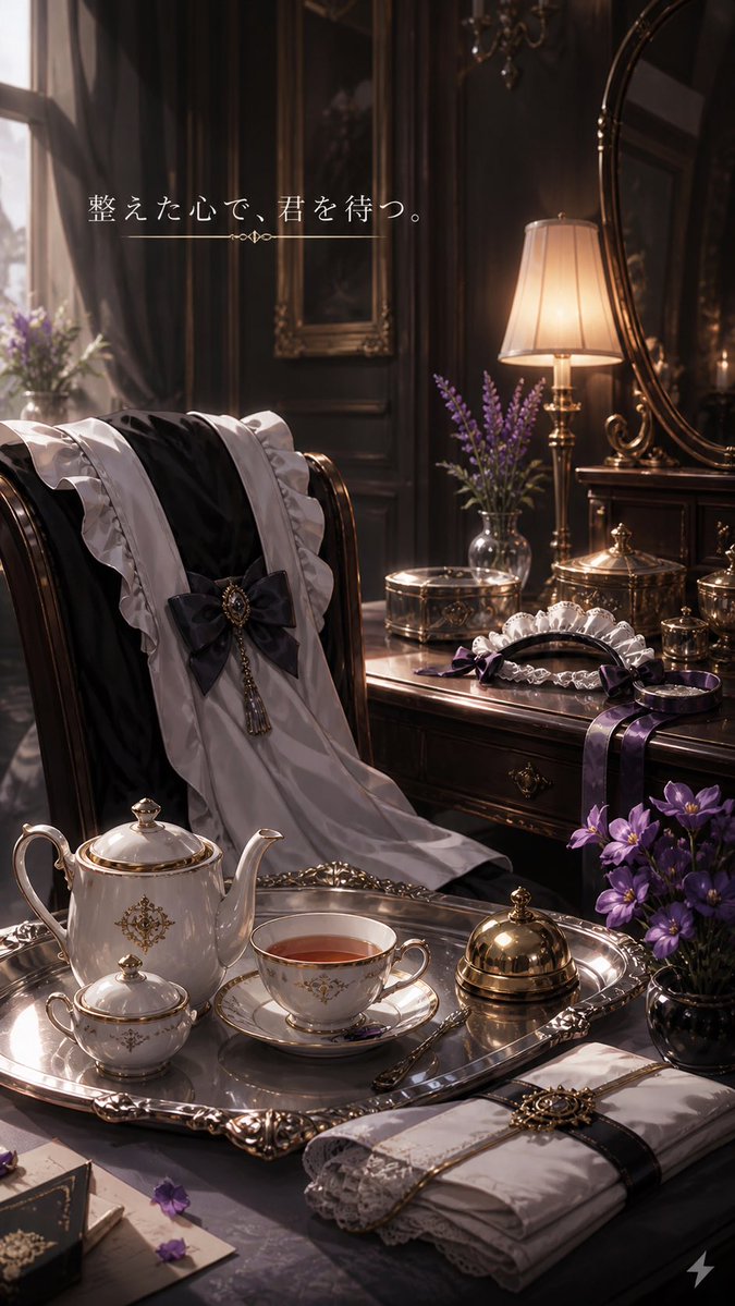 Victorian Dressing Room Wallpaper — Dark Elegance Tea Prep