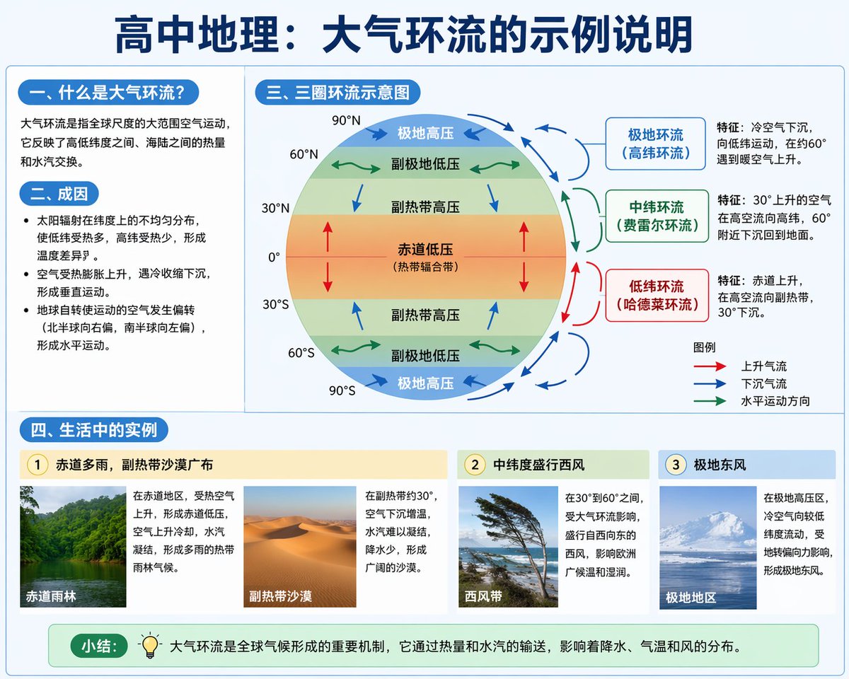 High School Geography: Atmospheric Circulation Infographic