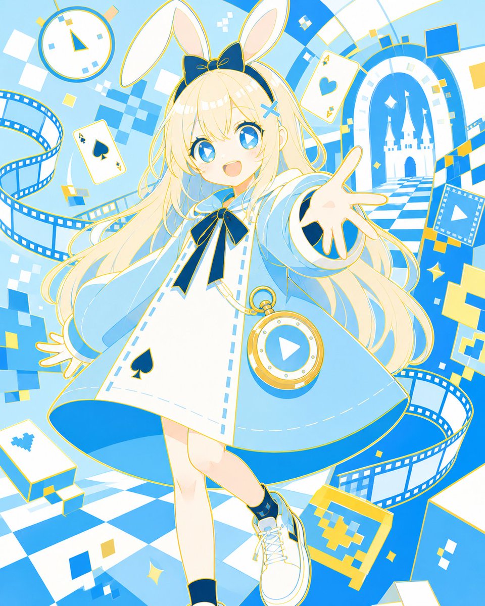 Anime Wonderland Poster — Digital Alice Character Prompt