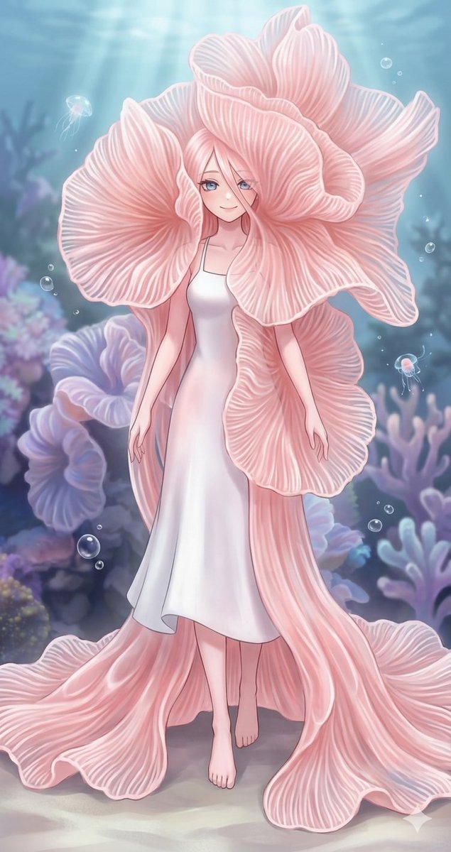 Underwater Flower Fairy — Ethereal Anime Art Prompt