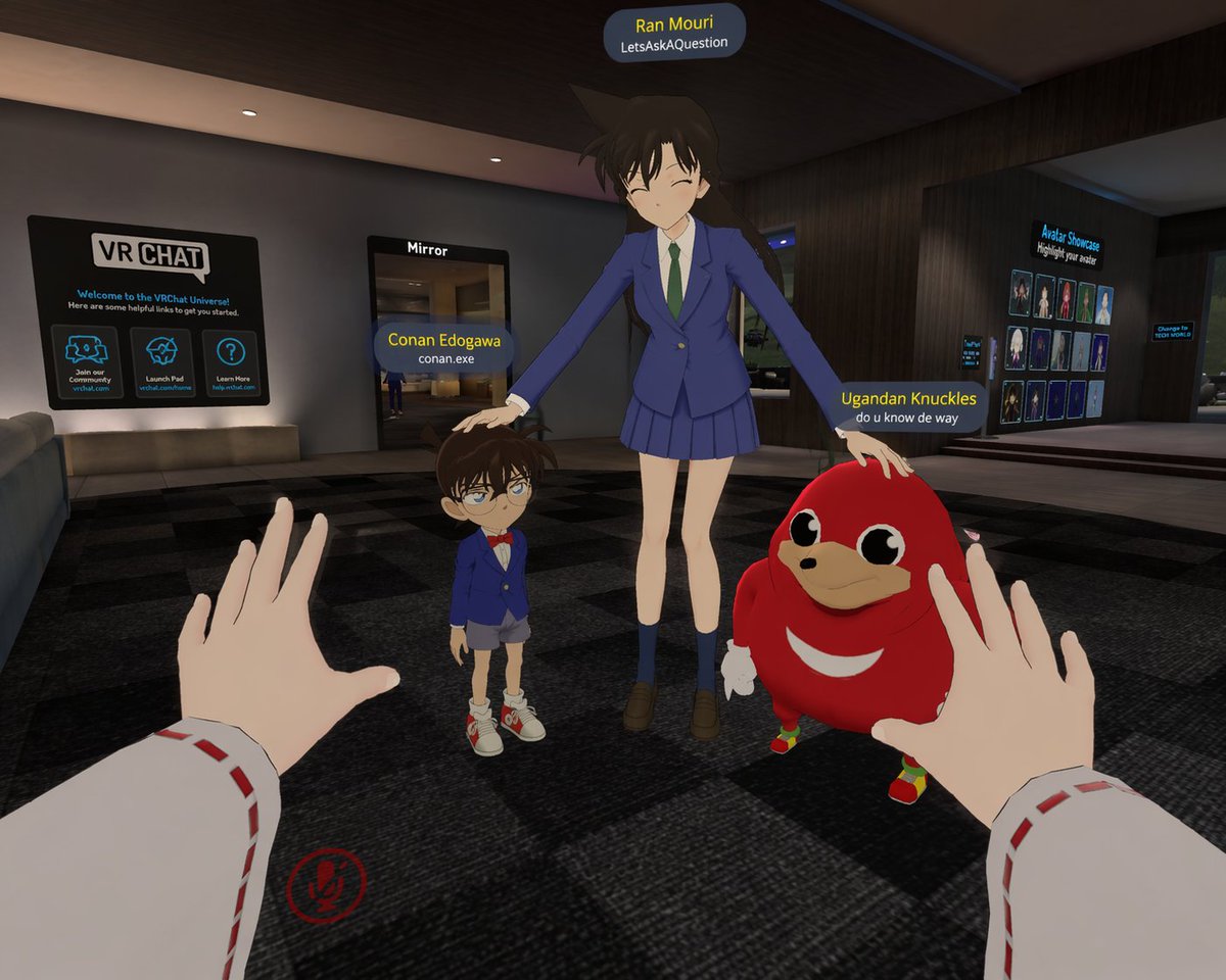 VRChat Lobby Screenshot — Anime & Meme Crossover Prompt