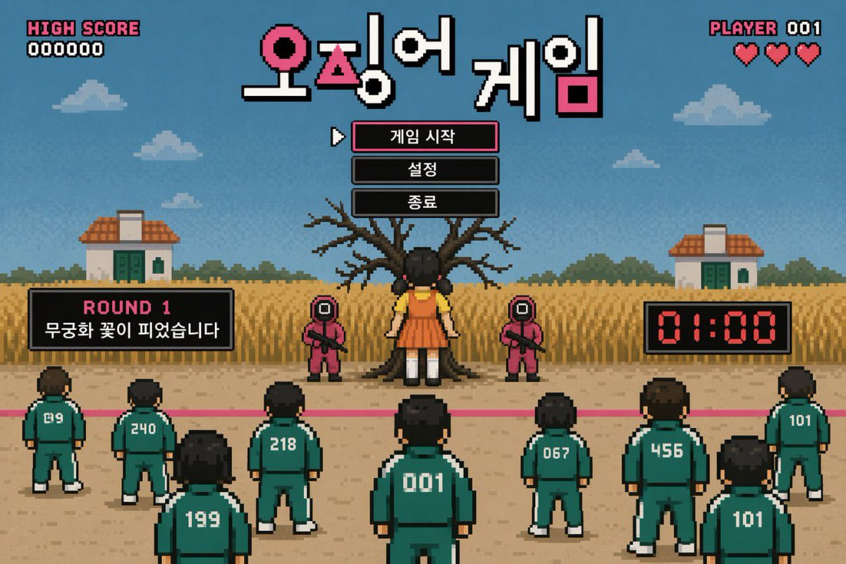 Retro Survival Death Game — Pixel Art UI Prompt