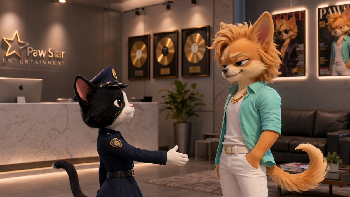 Cinematic 3D Animal Office Encounter — Sora Prompt
