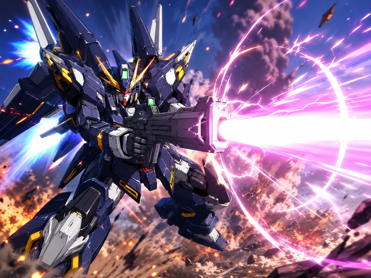 Winged Mecha Beam Cannon Battle — Sora 2 Prompt