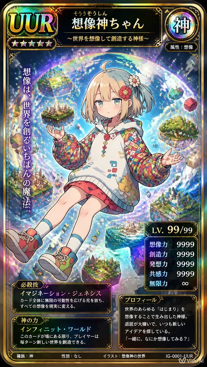 Ultra Rare Anime Imagination God TCG Card — Holographic Foil